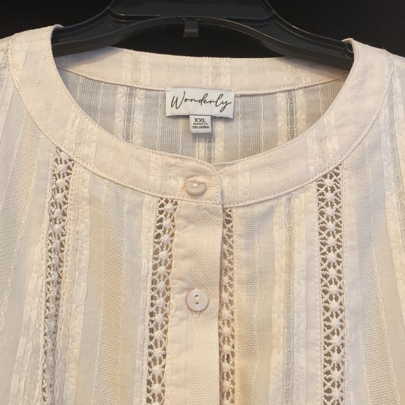 Wonderby woman’s blouse, long sleeves, size XXL. Cream color. - Picture 7 of 13